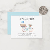 Ive Moved Waterverf Blue Bike Moving Aankondiging (Voorkant / Achterkant in situ)
