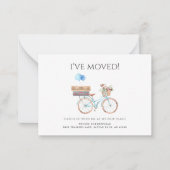 Ive Moved Waterverf Blue Bike Moving Aankondiging (Voorkant)