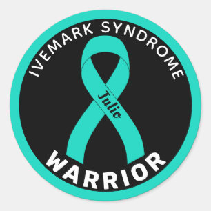 Ivemark Syndrome Warrior Ribbon Black Ronde Sticker