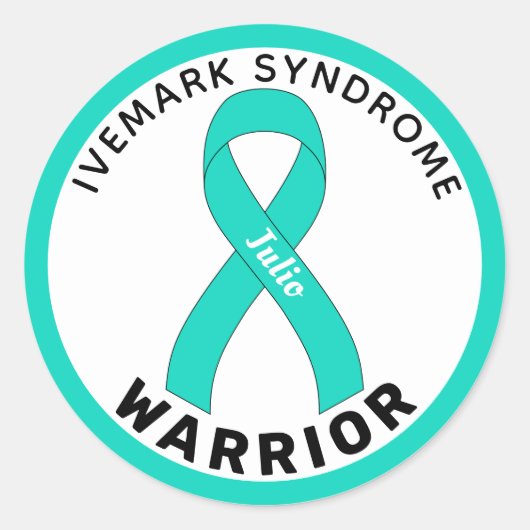 Ivemark Syndrome Warrior Ribbon White Ronde Sticker (Voorkant)