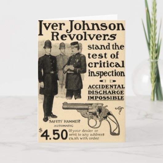 Iver Johnson Revolver Pistool AD Wenskaart Kaart (Voorkant)