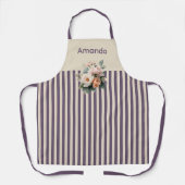 Ivery Top met Paarse strepen Bloemen Schort (Voorkant)