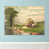 Ives "Amerikaanse Hooioogst" Canvasprint Canvas Afdruk (Insitu (Houten vloer))