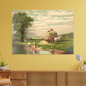 Ives "Amerikaanse Hooioogst" Canvasprint Canvas Afdruk (Insitu (Woonkamer))