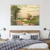 Ives "Amerikaanse Hooioogst" Canvasprint Canvas Afdruk (Insitu (Slaapkamer))