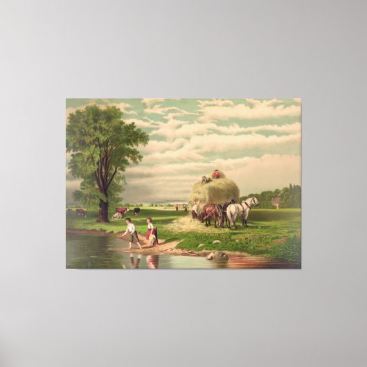 Ives "Amerikaanse Hooioogst" Canvasprint Canvas Afdruk (Voorkant)