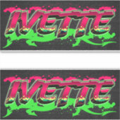 Ivette Vorname Name Graffiti Aufkleber Sticker (Voorkant)