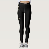 Ivette white gold Handwriting Hose Leggings (Voorkant)