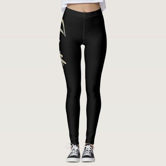 Ivette white gold Handwriting Hose Leggings (Voorkant)