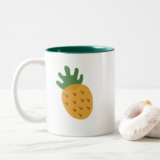 IVF-ananas | Moderne steun voor acute onvruchtbaar Tweekleurige Koffiemok (Met donut)