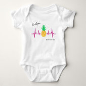 IVF Baby Ananas Hartslag met Naam v2 Romper (Voorkant)