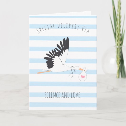 IVF Baby Stork’s Special Delivery Wenskaart Bedankkaart (Voorkant)