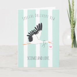 IVF Baby Stork’s Special Delivery Wenskaart Bedankkaart