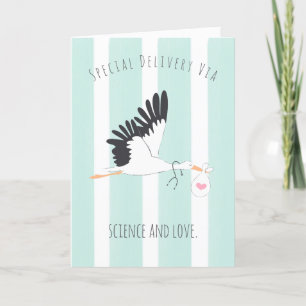 IVF Baby Stork’s Special Delivery Wenskaart Bedankkaart