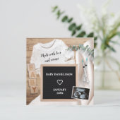 IVF gemaakt met liefde en wetenschap Sonogram zwan Aankondiging (Staand voorkant)