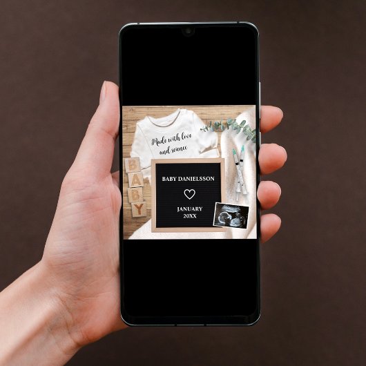 IVF gemaakt met liefde en wetenschap Sonogram zwan Aankondiging