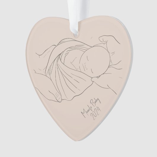 IVF Miracle Baby Simple Boho Tan Ornament (voorkant)