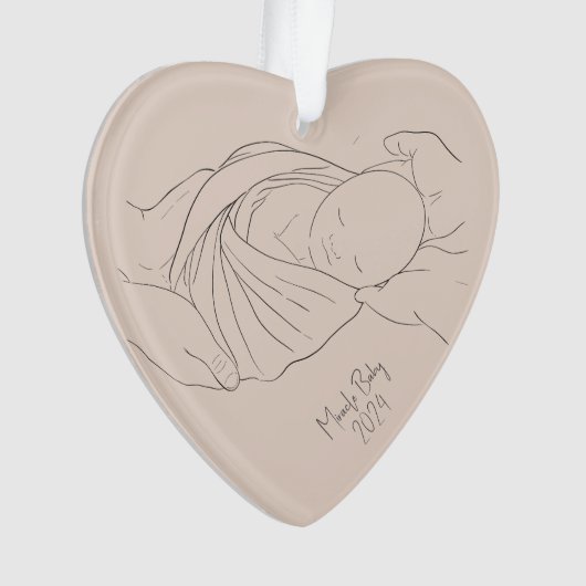 IVF Miracle Baby Simple Boho Tan Ornament (voorkant)