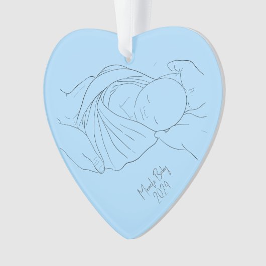 IVF Miracle Baby Simple Boy Blue Ornament (voorkant)
