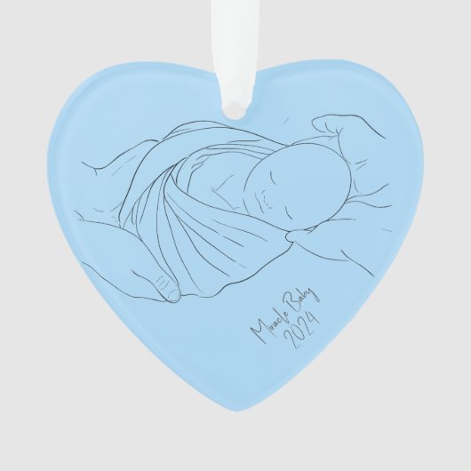 IVF Miracle Baby Simple Boy Blue Ornament (voorkant)