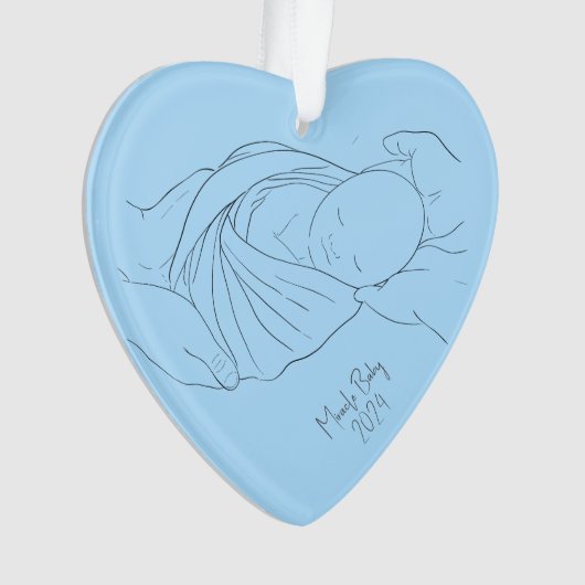 IVF Miracle Baby Simple Boy Blue Ornament (voorkant)