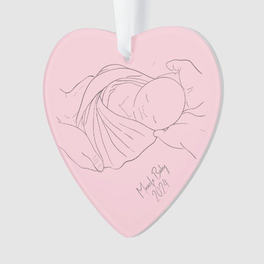 IVF Miracle Baby Simple Girl Roze Ornament (voorkant)