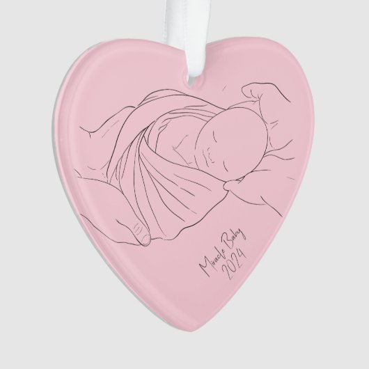 IVF Miracle Baby Simple Girl Roze Ornament (voorkant)