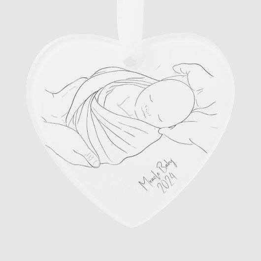 IVF Miracle Baby Simple White Ornament (voorkant)