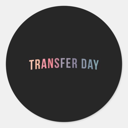 IVF Overdrachtdag Embryo Overdrachtdag IVF Ronde Sticker (Voorkant)