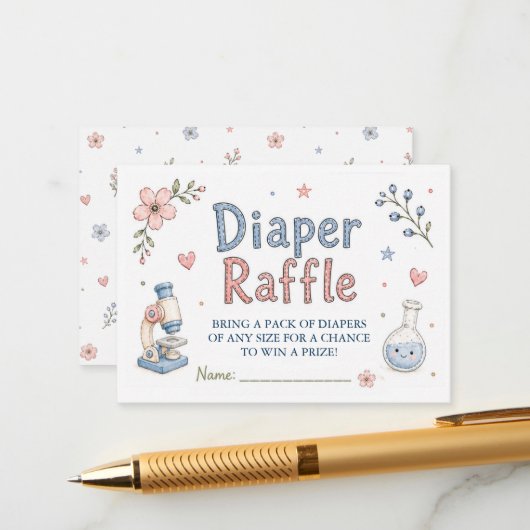 IVF Science Baby Shower Luier Raffle Kaart (Voorkant / Achterkant in situ)