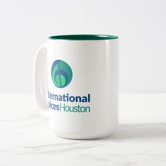 IVH Logo tweekleurige Mok - Hunter Green (Voorkant links)