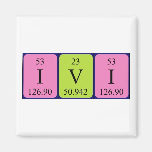 Ivi periodieke lijstnaam magnet (Voorkant)