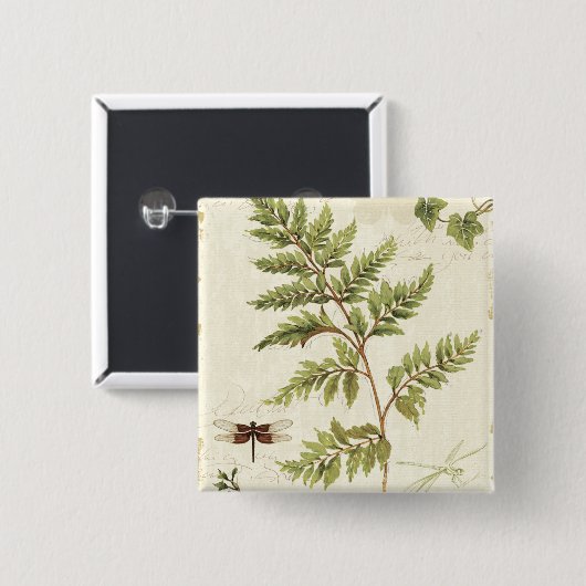 Ivies en Ferns Vierkante Button 5,1 Cm (Voorkant /achterkant)