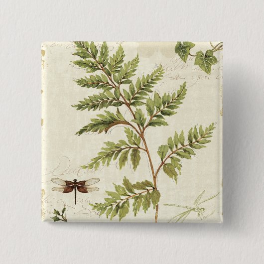 Ivies en Ferns Vierkante Button 5,1 Cm (Voorkant)