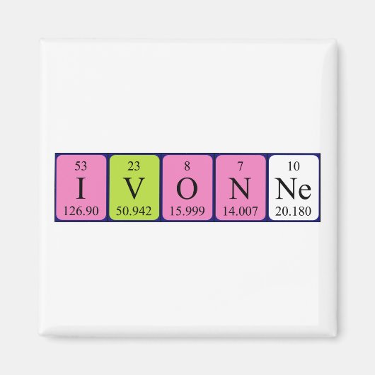 Ivonne periodiek table name magnet (Voorkant)