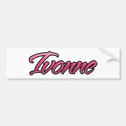 Ivonne rode roze Aufkleber-Sticker Bumpersticker (Voorkant)