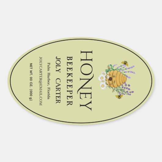 Ivoor 24 oz Queenline honingpot label (Voorkant)