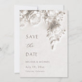 Ivoor 3D Bloemen Bruiloft Save The Date (Voorkant)