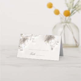 Ivoor 3D Bloemen Gebogen Trouwen Plaatskaartje