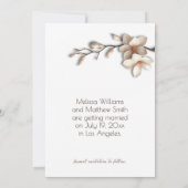 Ivoor 3D Magnolia Bloem Save The Date (Achterkant)
