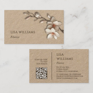 Ivoor 3D Magnolia Rustiek | QR Code Visitekaartje