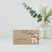 Ivoor 3D Magnolia Rustiek | QR Code Visitekaartje (Staand voorkant)