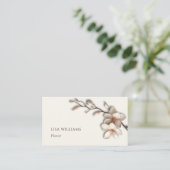 Ivoor 3D Magnolia Rustiek | QR Code Visitekaartje (Staand voorkant)