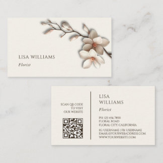 Ivoor 3D Magnolia Rustiek | QR Code Visitekaartje