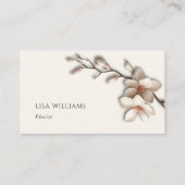 Ivoor 3D Magnolia Rustiek | QR Code Visitekaartje (Voorkant)