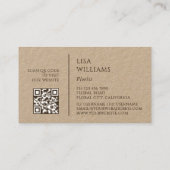 Ivoor 3D Magnolia Rustiek | QR Code Visitekaartje (Achterkant)