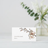 Ivoor 3D Magnolia Rustiek | QR Code Visitekaartje (Staand voorkant)