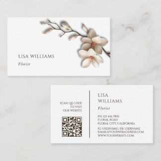 Ivoor 3D Magnolia Rustiek | QR Code Visitekaartje