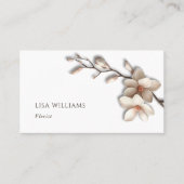 Ivoor 3D Magnolia Rustiek | QR Code Visitekaartje (Voorkant)
