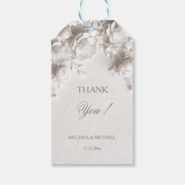 Ivoor 3D Rozen Huwelijk Bedankt Cadeaulabel